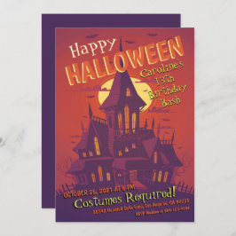 Invitación Halloween en la casa de fantasía