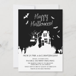 Invitación Halloween en la Casa Negra y Blanca
