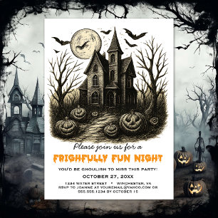 Invitación Halloween en la Casa Negra y Blanca