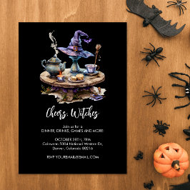 Invitación Halloween en la mesa de la bruja mágica