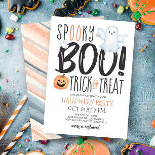 Invitación Halloween en la tipografía de Boo Ghost Jack O'Lan