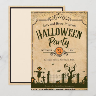 Invitación Halloween es sólo un poco espeluznante Fiesta