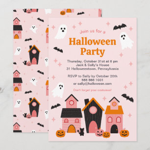 Invitación Halloween espeluznante y adorable