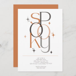 Invitación Halloween estético modernista y retro fantasmal