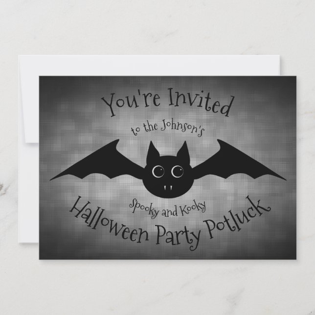 Invitación Halloween Familia fiesta Gótica graciosa potluck (Anverso)