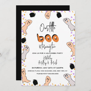 Invitación Halloween Fantasma Nuestro Pequeño Boo Confetti