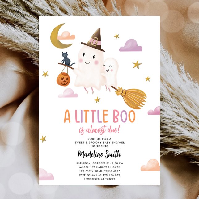 Invitación Halloween Fantasma Pequeño Boo Famoso Chica Baby S (Subido por el creador)