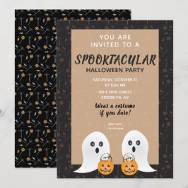 Invitación Halloween Fantasmas O Tratamiento De Fantasmas Spo