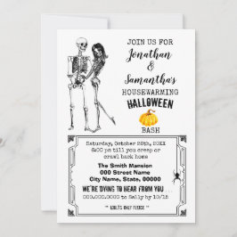 Invitación Halloween fiesta de calentamiento de la casa gótic