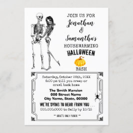 Invitación Halloween fiesta de calentamiento de la casa gótic