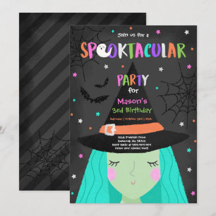 Invitación Halloween fiesta de cumpleaños de bruja pura Spook