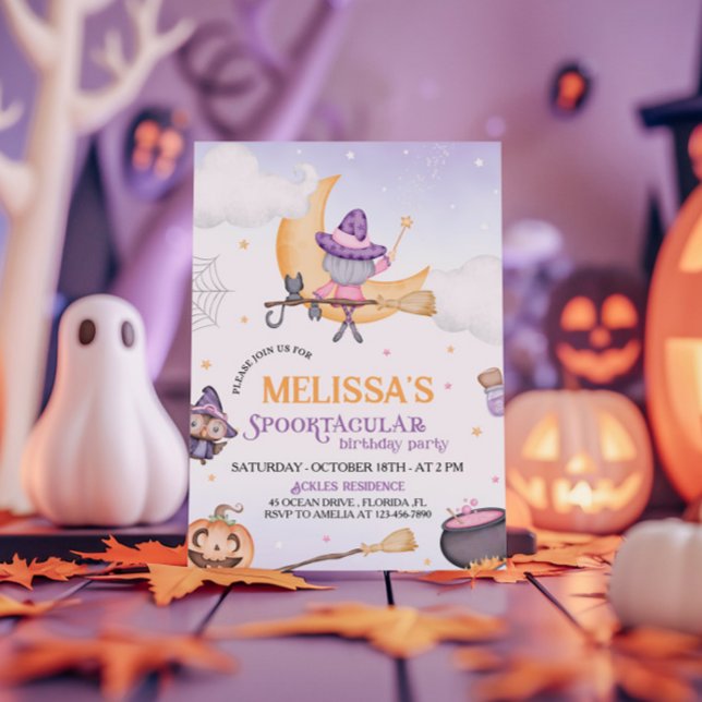 Invitación Halloween fiesta de cumpleaños de bruja pura Spook (Subido por el creador)