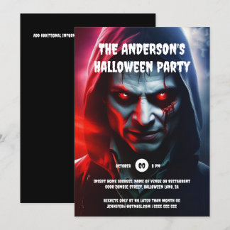 Invitación Halloween, fiesta de cumpleaños de hombres zombi