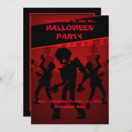 Invitación Halloween, Fiesta de danza zombie