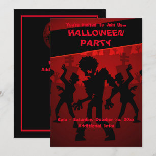 Invitación Halloween, Fiesta de danza zombie