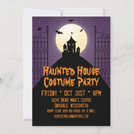 Invitación Halloween, Fiesta de disfraces de casa embrujada