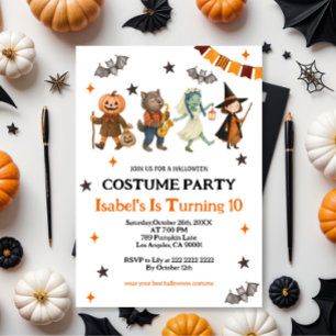 Invitación Halloween, Fiesta de disfraces teoctásicos editabl