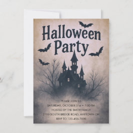 Invitación Halloween Fiesta de la Mansión de Brujas