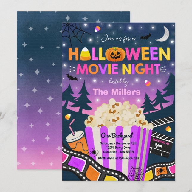 Invitación Halloween Fiesta de la noche de la película Hallow