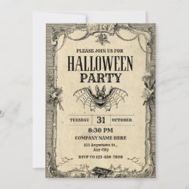 Invitación Halloween, Fiesta de la oficina de cosmética negra