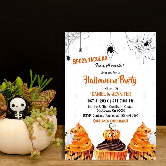 Invitación Halloween, fiesta de los quequitos adorables y ado (Subido por el creador)