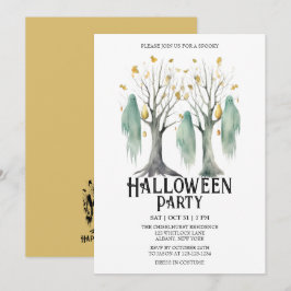 Invitación Halloween Fiesta de Stume Mint de Bosques