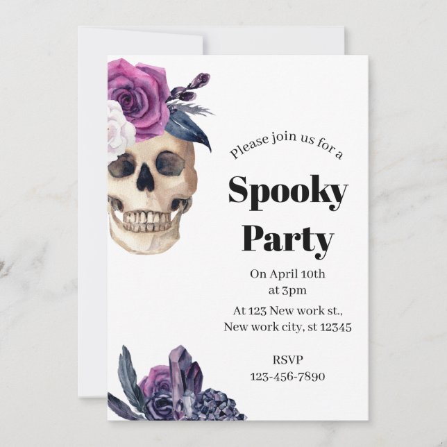 Invitación Halloween Fiesta espeluznante (Anverso)