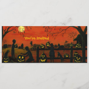 Invitación Halloween.fiesta,invitaciones,calabaza,parche