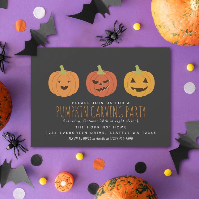 Invitación Halloween Fiesta tallador de calabaza (Subido por el creador)