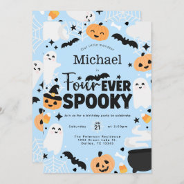 Invitación Halloween Four Ever Spooky 4th Birthday Party