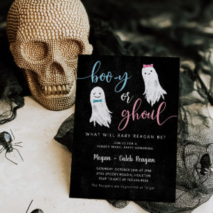 Invitación Halloween Gender Reveal Invitation   Booy or Ghoul