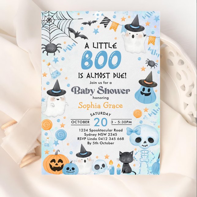 Invitación Halloween Ghost Baby Shower Fiesta (Subido por el creador)