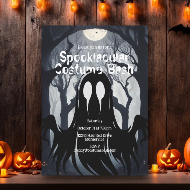 Invitación Halloween Ghost Haunted Forest Costume Fiesta (Subido por el creador)