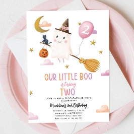 Invitación Halloween Ghost Little Boo Spooktacular Cumpleaños