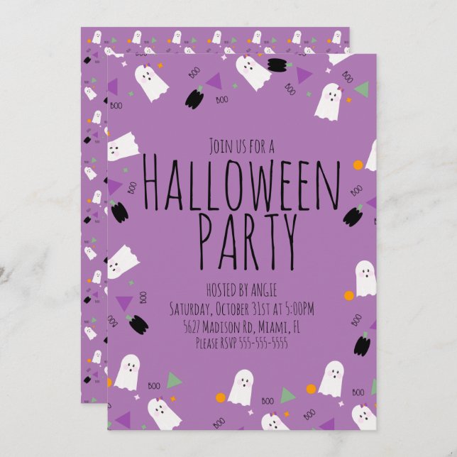 Invitación Halloween Ghost Sprinkles Birday Party Event (Anverso / Reverso)