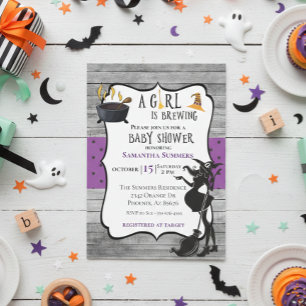 Invitación Halloween Girl está preparando una ducha de bebé B