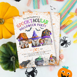 Invitación Halloween gnomes spooktacular fiesta de Halloween