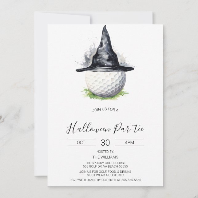 Invitación Halloween Golf Invitation, Halloween Par-tee (Anverso)