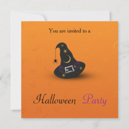 Invitación Halloween Gorra de brujas con araña