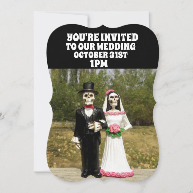 INVITACIÓN HALLOWEEN GOTHIC WEDDING INVITATIONS PERSONALIZADA (Anverso)