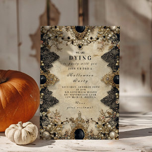 Invitación Halloween Gótico Cameo Embrujado