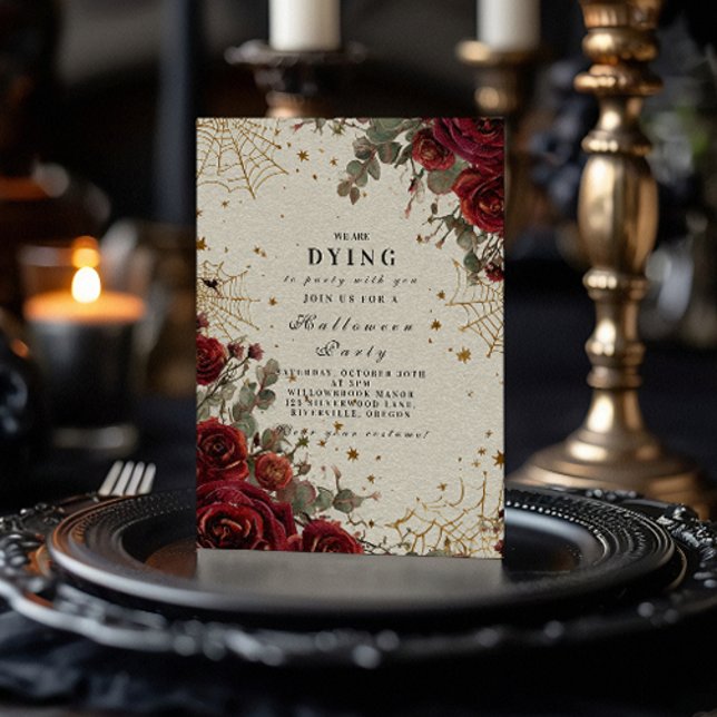 Invitación Halloween gótico celestial vintage (Subido por el creador)