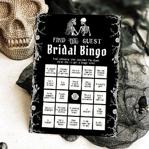 Invitación Halloween gótico Encuentra juego de bingo para nov