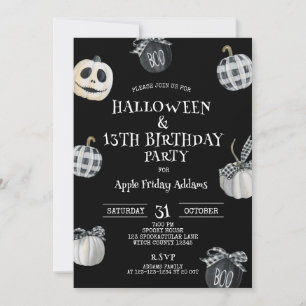 Invitación Halloween gótico, fiesta de cumpleaños de las toal