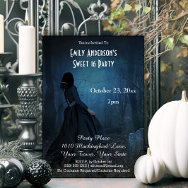 Invitación Halloween Gótico Graveyard Costume Sweet 16