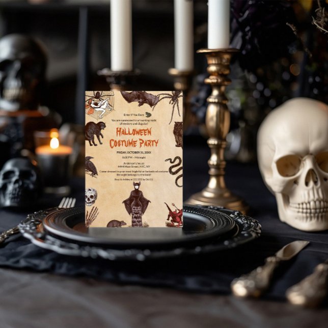 Invitación "Halloween gótico vintage (Subido por el creador)