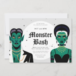 Invitación Halloween Góticos Frankenstein Monster Bash