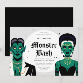 Invitación Halloween Góticos Frankenstein Monster Bash
