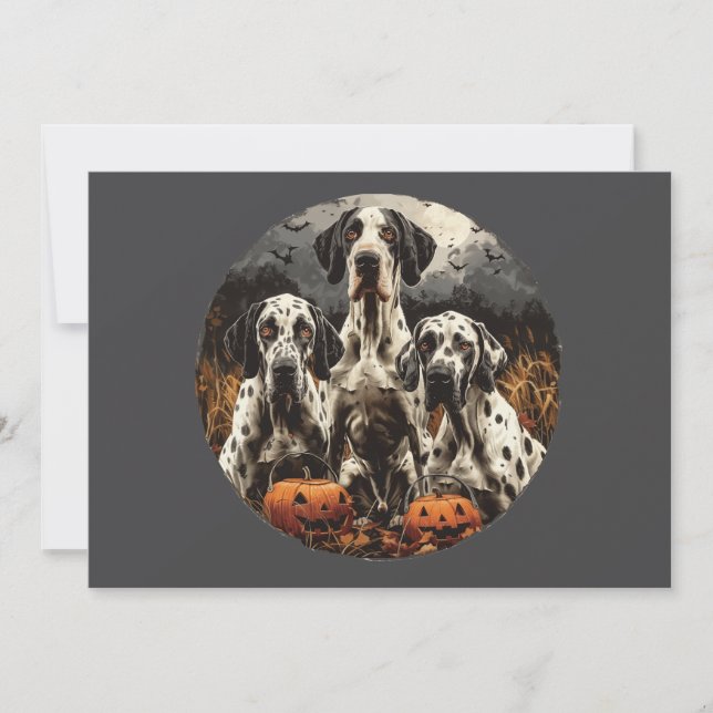 Invitación Halloween Great Dane Dogs Jack O Lantern (Anverso)