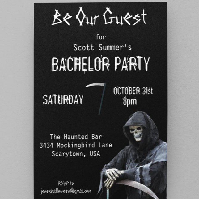 Invitación Halloween Grim Reaper Bacheler Party (Subido por el creador)